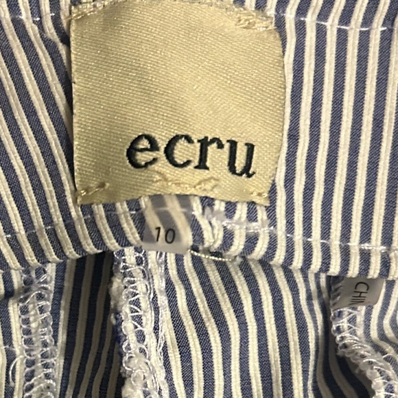 ECRU Springfield Crop Blue and White Pull on Pants Size 10 - Picture 3 of 3